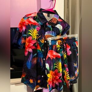 Floral top and bottom set